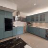 Ex Display Schuller Vienna Blue Grey Satin Lacquered Shaker Kitchen - Samsung Appliances – Silestone Calacatta Gold - 20mm Worktops