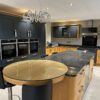 Callerton Modern Grey Charcoal & Oak Style Shaker Kitchen & Island – Neff Zip Appliances – Granite Worktops - Glass Breakfast Bar