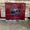 Ex-Display-Poennighaus-German-Burgandy-Gloss-Tall-Display-–-Kompact-Appliances-Cream-Open-Shelves-framing-units-with-LED-lights