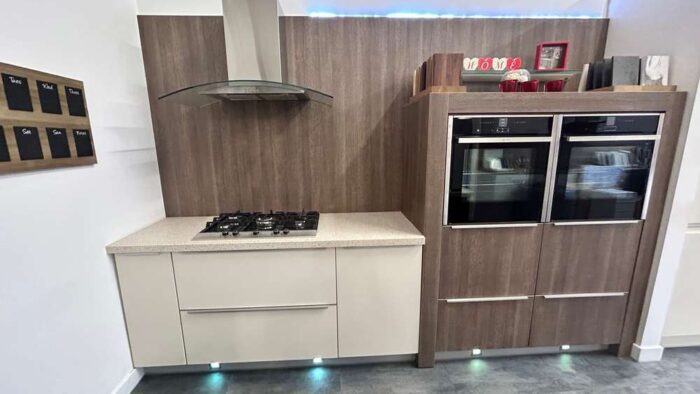 Ex Display Poennighaus German Textured Grain Effect Magnolia - Wood Effect Kitchen & Island