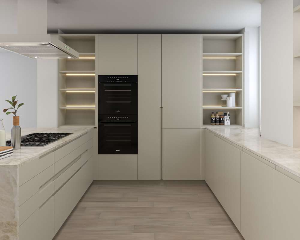 Quality Used Kitchens For Sale Used Kitchen Hub   New Unused Italian Luxury Linea Quattro Bespoke Modern Off White Anthracite Grey Carcass Kitchen Peninsular – New Boxed Miele Caple Appliances – Dekton Worktops 00009 