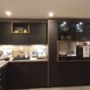 Ex Display Schuller Unimatt Onyx Black - Walnut effect Kitchen - Caple Bosch Siemens Appliances - Walnut Worktop