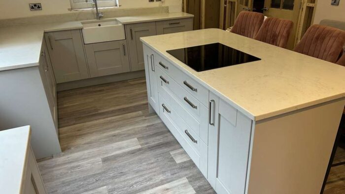 Bespoke Modern Grey Shaker Kitchen & Island + Bosch Appliances