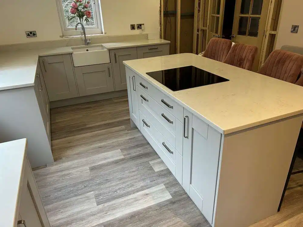 Bespoke Modern Grey Shaker Kitchen & Island + Bosch Appliances