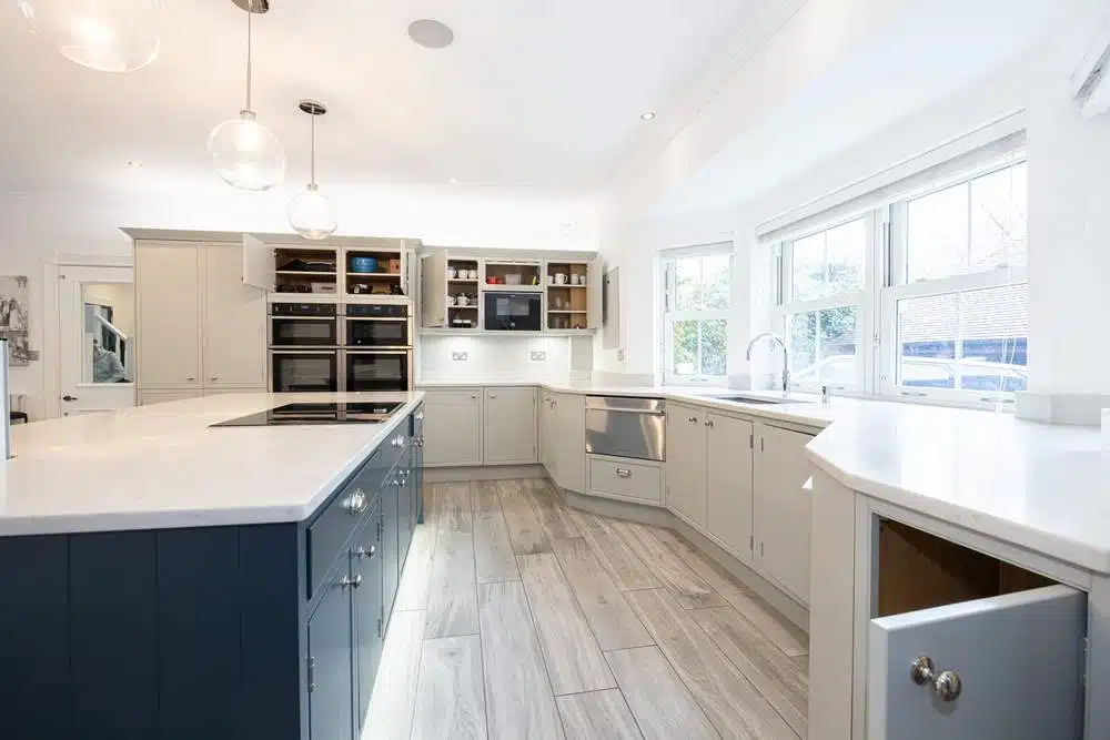 Laura Ashley Luxury Grey Harbury Kitchen with Hague Blue Island – 3832408