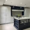 Mereway Light Grey In Frame Indigo Blue Island Oak Carcass Lacquered Kitchen & Island - Liebherr Fisher Paykel Falmec Appliances