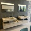 Ex Display Idea Cubik Ecomalta Ghiaia Double Vanity Unit with Mirrors