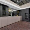 Exhibition Display Nolte Neo Lodge Black Oak Soft Lack Magma Matrix Art Kitchen – Siemens 1810 Appliances - Laminam Roccia 20mm Worktops