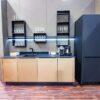 Exhibition Display Nolte Neo Pure Gold Plus Black Kitchenette Coffee Bar Area – Siemens Quooker Appliances - Laminam Ardesia Nero 12mm Worktops