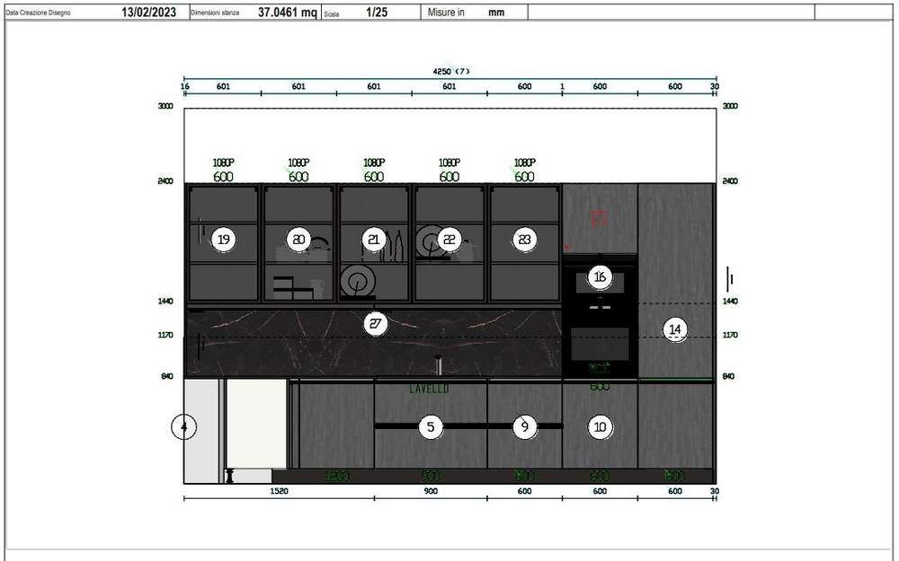 Ex Display Arredo3 Vogue Grey Aluminium Black Kitchen & Peninsular 