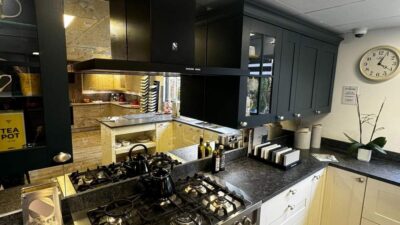 Ex Display Schuller CSP Casa Satin Magnolia Pore Shaker Kitchen & Peninsular – Appliances – Worktops
