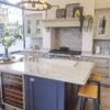 Ex-Display-Shaker-Matt-Stone-Hartforth-Blue-with-Pewter-Cup-Handled-Kitchen-Island-plus-Drinks-Cabinet