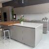 Ex Display Warendorf Luxury Basalt Smooth Lacquer Handleless Kitchen & Island – Miele Appliances - Caesarstone Clamshell and Spekva Classic Walnut Worktops