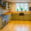 Sage Green Shaker Kitchen inc Peninsular & Breakfast Bar – Rangemaster Samsung Appliances – Wooden Worktops