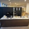 Ex Display Binova Bluna Tech Matt Black & Aluminium Tech Kitchen with Island - Siemens Appliances - Italian Veined Porcelain Worktop