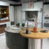 Ex Display Davenport Mayland Chamfered Light & Dark Grey Walnut Veneer Kitchen inc Double Butler Pantry Matching Island – Miele Zip Appliances as optional - Worktops