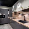 Ex Display Schmidt Key Shiny Plus Caneo Grey Gloss Kitchen – Bosch Appliances - Schmidt Laminate Oxide Bronze Worktops