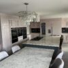 Bespoke Coral Chrome Handled Kitchen with Large Island and Dining Table – Siemens Appliances – Quartz Worktops 3832673