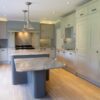 Bespoke Dove Grey Shaker Kitchen with Graphite Grey Island and Dining Table – AEG Rangemaster Caple Appliances – Marble Worktops - 3832702