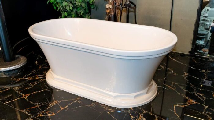 Ex Display Graff Free Standing Bath in Sleek-Stone White Gloss