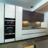 Ex Display Luxury Cesar Maxima 2.2 Ash Grey Titanium Structured Lacquered Kitchen – Miele Falmec Appliances - Ceasarstone Rugged Concrete 4033 Worktop And Splashback