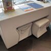 Ex Display Luxury Italian Saint Babila by Rivolta White Leather Vanity Console with Two Seats