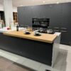 Ex Display Miton Anunba Anthracite Matt Lacquered Kitchen with Large Island inc Breakfast Bar – Siemens Appliances - Santamargherita Vermont Quartz Worktops