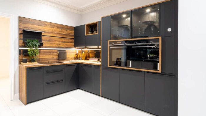 Ex Display Schuller Black Matt Chalet Oak effect Kitchen - 3832685