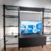 Ex Display Italian Luxury TV Preventivo Smoked Glass Tower Shelving with TV