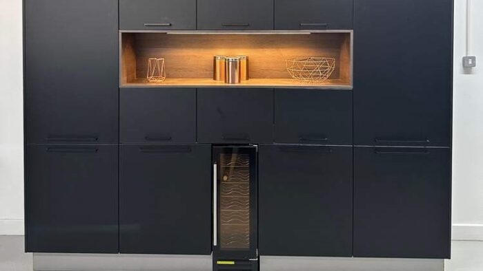 Ex Display Hacker Concept 130 Bali Tall Black Lacquer Dresser Storage – Wine Chiller