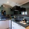 Ex Display Hacker Concept Taupe Gloss Azure Comet Putty Concrete Back Kitchen – Blaupunkt Appliances - Putty Concrete Black 40mm Laminate Worktop