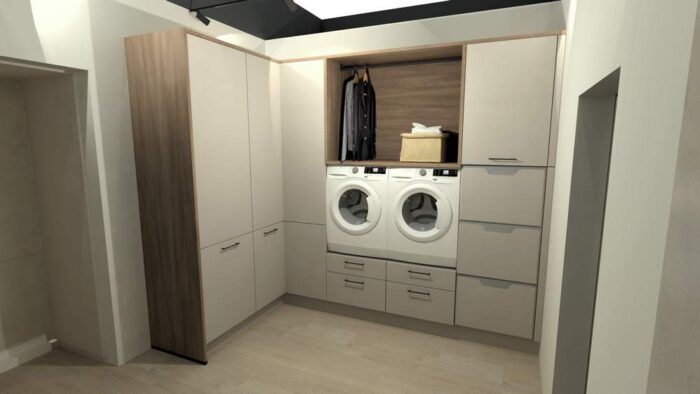 Exhibition Display Nolte Feel Lava Lacquered Laminate - Walnut Cuba Utility Laundry Room