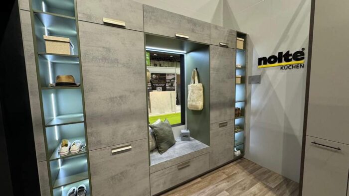 Exhibition Display Nolte Stone Laminate – Olive Green Utility Boot Room – 3832753