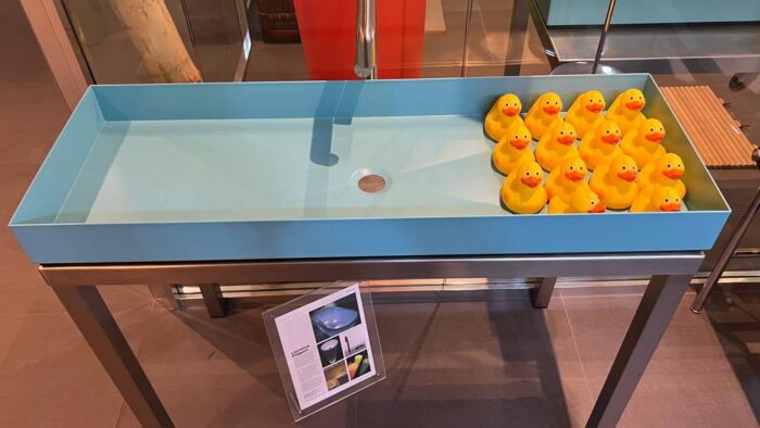 Ex Display 2 x Moab Turquoise Vanity Sink Units inc Ducks   