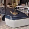 Ex Display Luxury Home Office Desk Black Matt Lacquered Wood - Bronze Glass by Reflex Riccardo Lucatello