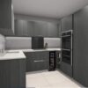 New Boxed Luxury Porcelanosa Projects Eucalyptus Smutty Grey P180 Gola Wharf Handle Kitchen