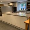 Buttercream J Handled Gloss Kitchen with Large Matching Island – Bosch Siemens Samsung CDA Appliances – Quartz Worktops – 3832850