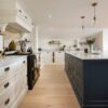 Ex Display Large Luxury Wimbourne White - Hague Blue Bespoke In Frame Kitchen & Pantry with Matching Island – Fisher Paykel Bosch Appliances - AG Quartz By Algarve Granite 20mm Eclipsia Q polished Worktops