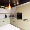 Ex Display Soft Lack Avocado Green Matt Kitchen & Table – Siemens Appliances – Silestone Ethereal Glow Worktops