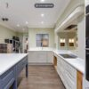 Ex Display Stori Jacobson Porcelain White - Gun Metal Grey Aldana Dust Grey Kitchen & Island – Bosch Appliances - Calacatta Gold 30mm Worktops - 3832845