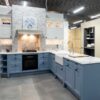 Ex Display Hacker Concept 130 Ash Agate Blue & White with Satin Black Handles Kitchen and Boot Room – Bosch Blanco Appliances – Noble Stone Quartz Worktops - 3832878