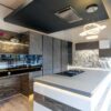 Ex Display Hacker Systemat Black Star Stone Grey Veneer - Glass Fronted White Wood Veneered Kitchen & Island – Siemens Hob - Quartz Ice White & Quartzforms Quartz Grey Textured 50mm Built-up Worktops with Marble Splashback