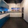 Ex Display Schmidt Loft Everest Cool White & Moody Blue Kitchen – Bosch Appliances – Oxid Blue Laminate Worktops