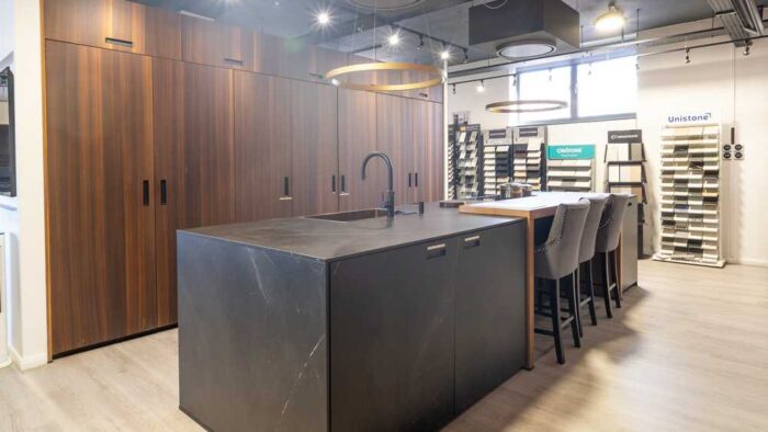 Ex Display Schuller Next125 NX650 Larch Smoked Pocket Door Kitchen – 3832966