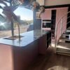 Ex Display Symphony Ashbourne Dusky Pink Shaler Kitchen – Hotpoint 1810 Appliances – Eternal Marquina Silestone Worktops