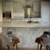 Omega Belleto Grey Moder Slab Kitchen and Matching Island – Zanussi Siemens Electrolux Appliances – Duropal Grey Laminate Worktops