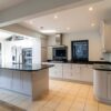 Wentworth Dove Grey Shaker Kitchen and Matching Island with Breakfast Bar – Siemens Quooker Bosch Appliances – Granite Worktops