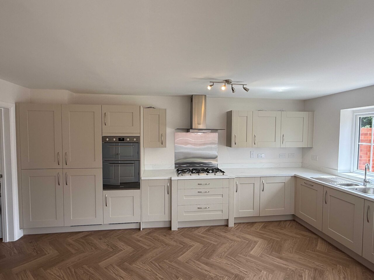 Young Symphony Taupe Shaker Kitchen and Utility Room – Smeg Appliances - Laminate Worktops – 3833045
