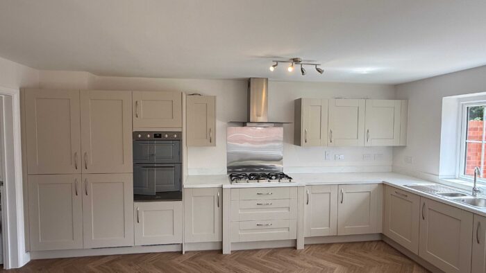 Young Symphony Taupe Shaker Kitchen and Utility Room – Smeg Appliances - Laminate Worktops – 3833045