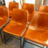 Ex Display 6 Antique Tan Faux Leather Dining Chairs - SE198